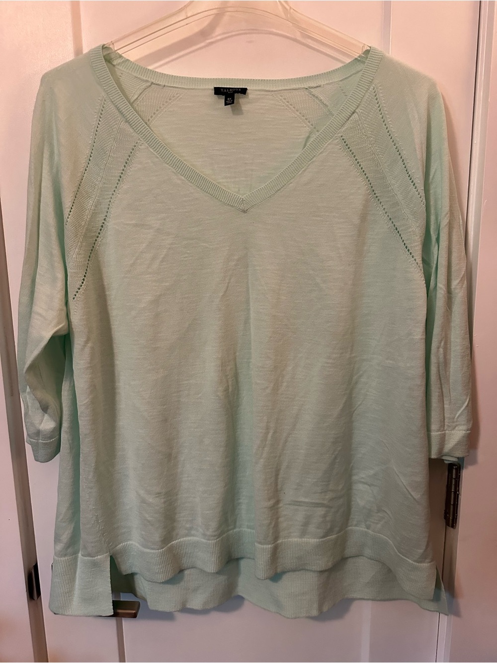 Talbots Light Mint V-Neck Pullover Sweater. 3X.